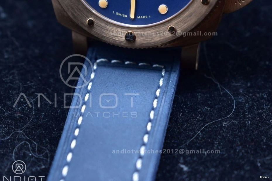 W 1:1 Blue Best on PAM1074 Calfskin VSF Blue Edition Bronzo Strap P.900 Clone Dial 0212